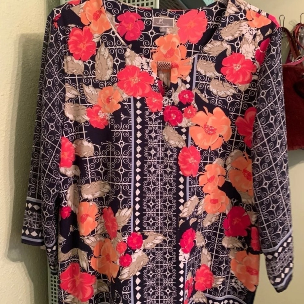 JM Collection Floral Tunic Top! Sz 3X